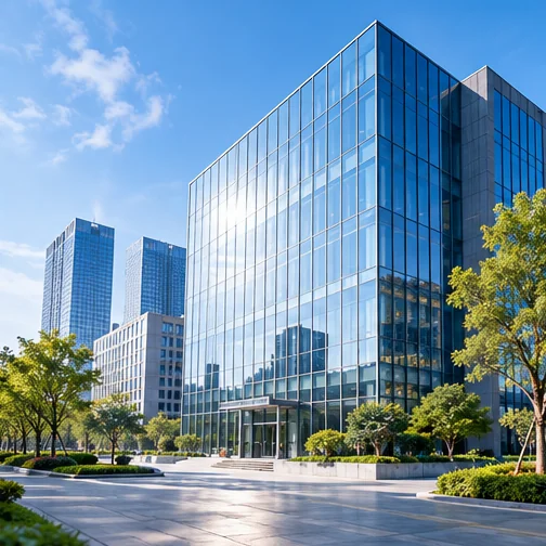 现代科技园区写实场景示意，非公司办公楼实拍